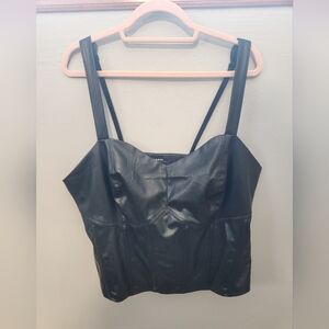 Torrid Black Faux Leather Corset Women's Top